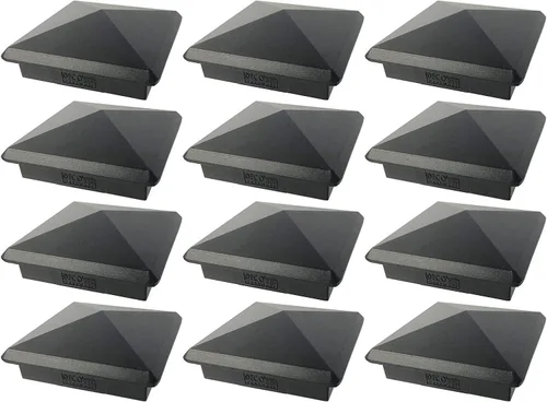 Vista 10 de Tapa de aluminio en forma piramidal para postes de madera, color negro (4 unidades)