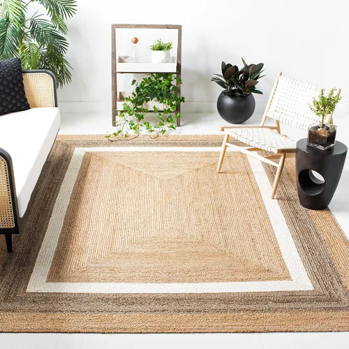 Vista 5 de SAFAVIEH Natural Fiber Collection NF883B - Alfombra de pasillo, 2 pies 3 pulgadas x 16 pies, natural, gris y marfil, hecha a mano