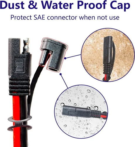 Vista 4 de BFXM Cable de Carga 10AWG 3.05MT, Arnés de Desconexión Rápida de Terminal de Junta Tórica SAE, Cables de Extensión de Conectores SAE de 2 Pines