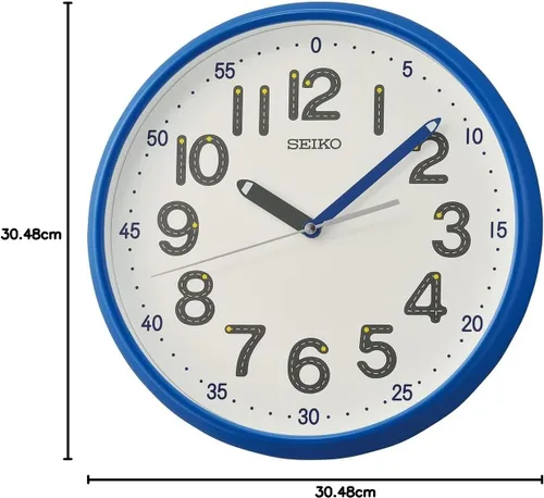 Vista 5 de SEIKO QXA793LLH Time Tutor Reloj sin tictac, azul, 12 pulgadas