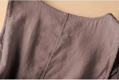 Vista 6 de UATKIMI Chaleco de lino de algodón para mujer, casual, holgado, cuello en V, sin mangas, chaqueta