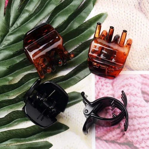 Vista 5 de 12 pinzas para el cabello de tamaño mediano, 1.38 x 1.38 x 1.57 pulgadas, pinzas de agarre antideslizante para mujeres y niñas, accesorios
