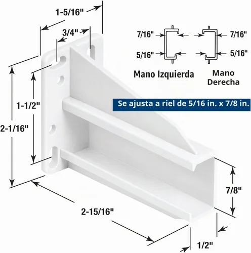 Vista 6 de Prime-Line MP7227 - Placa trasera para cajón, color blanco