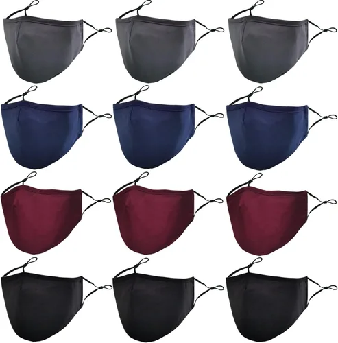 Vista 10 de Mascarillas de tela lavables y reutilizables para mujeres y hombres, máscara facial transpirable con alambre de nariz y bolsillo para filtro