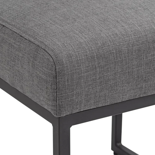 Vista 5 de 55 Downing Street Silla de comedor Myles de tela gris y metal negro
