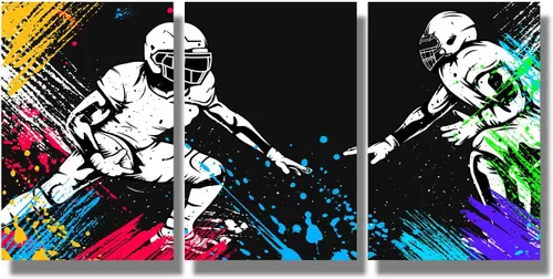 Vista 15 de Arte de pared para sala de estar, lienzo de fútbol americano, arte de pared de estadio de fútbol, pósteres e impresiones de torneos de fútbol, arte