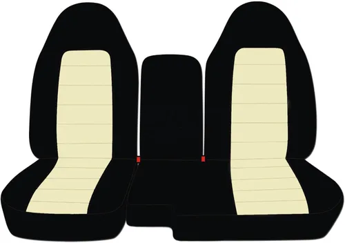 Vista 16 de Cubreasientos de camiones de dos tonos/vehículos utilitarios Ford Ranger/Explorer Mazda Navajo/Serie B (asientos separados, 60/40) con Negro y azul