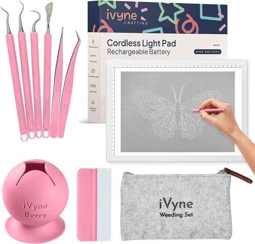 Vista 15 de iVyne Almohadilla de luz con cable para desmalezar vinilo, caja de luz A4 para dibujo, tablero de luz para trazar, caja de luz para pintura de Negro