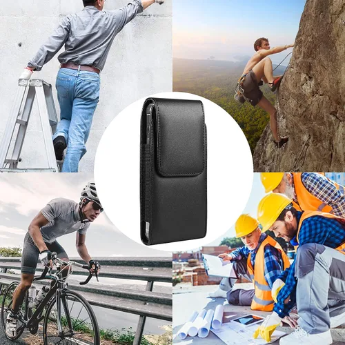 Vista 5 de Funda giratoria de piel sintética para teléfono celular, compatible con Galaxy S26+ S25+ S25 FE Note 20 A56 A55 A35 A15 iPhone 16 Plus 15 Pro Max