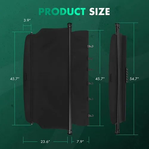 Vista 90 de SCITOO Funda de Carga 2011-2015 Compatible con Smart Fortwo 2008-2015 Compatible con Smart Fortwo 1.0L Funda Trasera Retráctil Mejorada con Aluminio