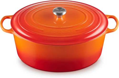 Vista 14 de Le Creuset - Olla holandés redonda con tapa de cocina, hecha de hierro fundido esmaltado, 6.75 cuartos de galón, color alcachofa, colección signature