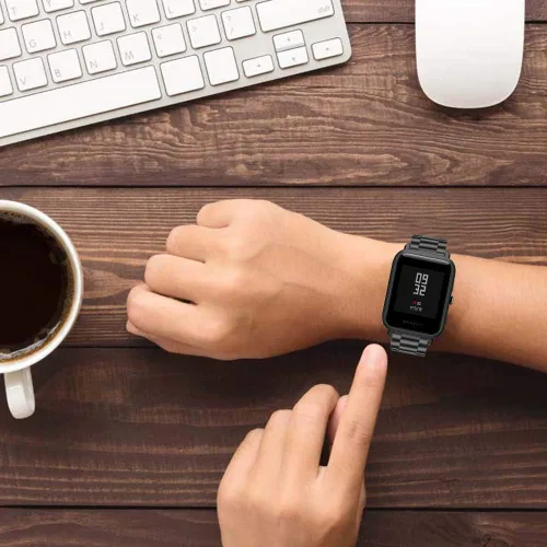 Vista 6 de ViCRiOR Compatible con Amazfit Active 2/GTS 4 Mini/GTS 4 /GTS 3/GTS 2/2 Mini/2e, paquete de 2 correas de malla de acero inoxidable de repuesto