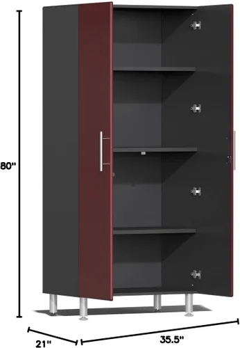 Vista 2 de Ulti-MATE UG22620R - Kit de armario alto de garaje de 2 piezas en rojo rubí metálico