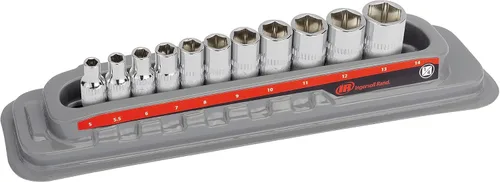 Vista 11 de Ingersoll Rand 11 Pc. Juego de llaves de vaso profundo de 1/4 pulgadas - Métrico 6 Pt.- 752045X