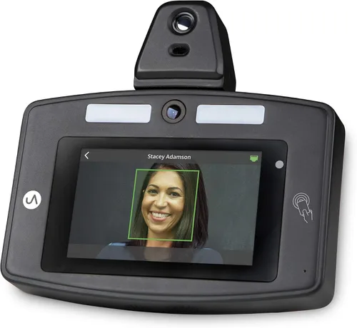 Vista 3 de uAttend Control de voz sin contacto y reloj de reconocimiento facial con lector de temperatura (DR2500)