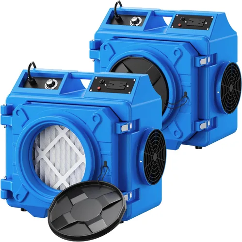 Vista 8 de Depurador de aire con filtración de 3 etapas, máquina de aire HEPA de 550 CFM apilable negativo, limpiador de aire con MERV10, carbono, H13 HEPA