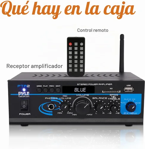 Vista 8 de Pyle Home Mini - Amplificador de potencia estéreo (2 x 40 W) PTA2 mini amperio