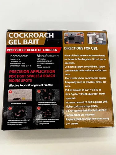 Vista 6 de Cebo de Gel para Cucarachas - 6 Tubos x 30g, Repelente de Insectos Fácil de Usar para Uso en Interiores y Exteriores, Potente Trampa de Cebo