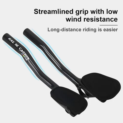 Vista 6 de TT Bars Carbon Bike Areo Bars Manillar RXL SL Bullhorn Manillar 340 Carbon Aero Bars Aero Manillares Negro 3K Brillante 31.8X340mm Triatlón Aero