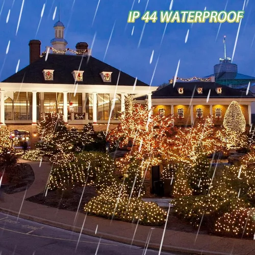 Vista 6 de FUNPENY Guirnalda de luces LED decorativas de Navidad de 164 pies, 500 luces LED de Navidad para interiores y exteriores, 8 modos, impermeable