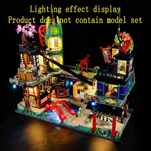 Vista 5 de GEAMENT Kit de luces LED compatible con LEGO NINJAGO City Markets – para NINJAGO 71799 (juego de modelos no incluido)