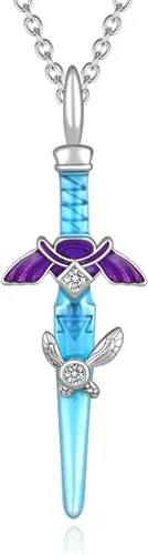 Vista 9 de Collar de espada maestra de plata de ley, collar de eslabones para guerreros de cosplay, regalos de joyería unisex