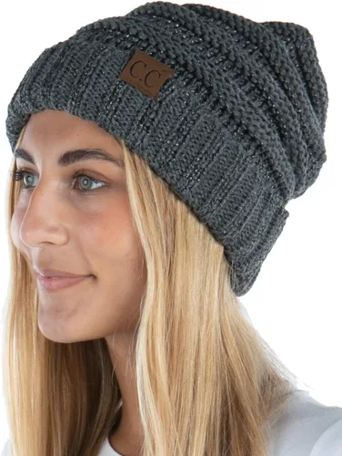 Vista 151 de Funky Junque Gorro de moda de punto trenzado de talla extragrande, grueso, abrigado, suave y holgado