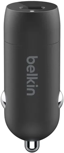 Vista 4 de Belkin Boost↑Charge™ Cargador rápido para automóvil de 30 W, diseño compacto con puerto de entrega de energía USB-C, cable USB-C a Lightning