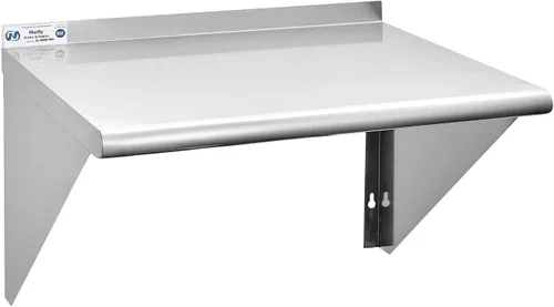 Vista 23 de Hally Estante de acero inoxidable montado en la pared, estante de pared de 10 x 24 pulgadas, NSF resistente, capacidad de 250 libras, estante