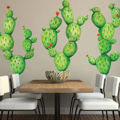 Vista 2 de Cactus Acuarela Kit de calcomanía decorativo para pared – Suculentas Mural por chromantics