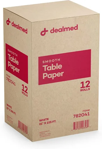 Vista 10 de Dealmed Rollo de papel para reposacabezas, tamaño más pequeño de 8.5 pulgadas x 125 pies, fundas desechables para dentistas, cambio de pañales