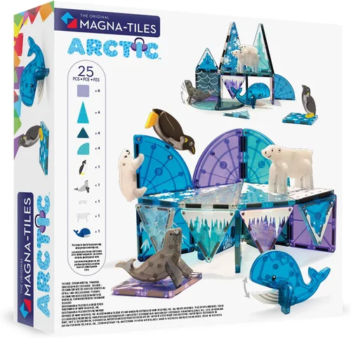 Vista 2 de MAGNA-TILES Arctic Animals - Juego de construcción magnética de 25 piezas, la marca original de construcción magnética