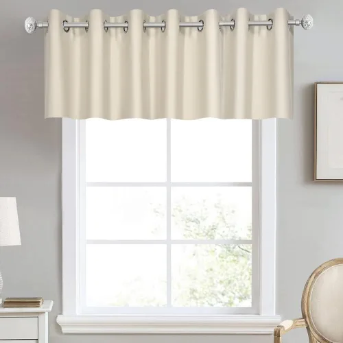 Vista 60 de DECOVSUN Cenefa de cortina opaca amarilla brillante para ventanas de cocina, cenefa opaca con ojales para dormitorio, cenefa corta y recta para sala