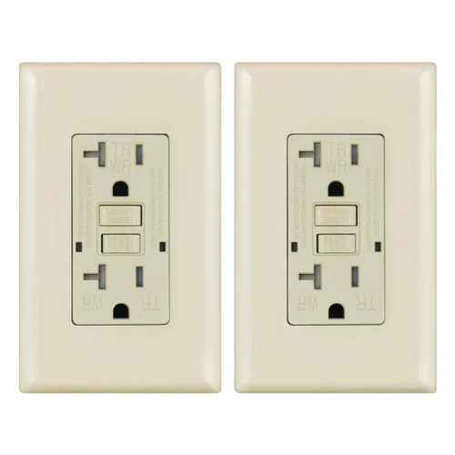 Vista 20 de Micmi Toma GFCI WR negra resistente a la intemperie, resistente a manipulaciones, receptáculo TR con indicador LED, placa de pared sin tornillos