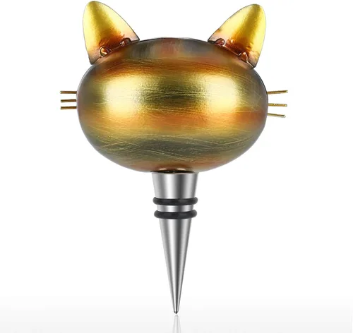 Vista 7 de Tapón de botella de vino para gatos, tapones de metal para botellas de bebidas, los mejores accesorios de regalo para los amantes de los gatos