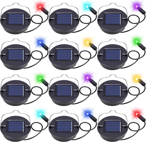 Vista 8 de Kingdder Paquete de 6 piezas de repuesto de luz solar, tapa de repuesto de linterna solar de 3 pulgadas con batería recargable de 600 mAh, piezas