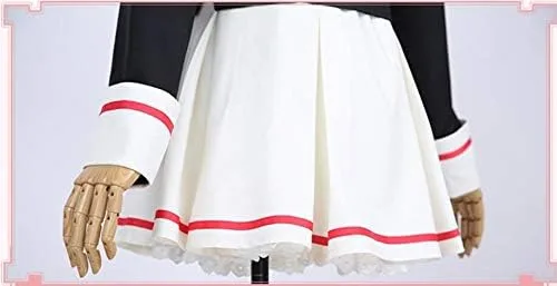 Vista 5 de Anime Cosplay Card Captor Sakura Cos uniforme japonés Daily Woman Niñas Kinomoto Sakura Cosplay traje Top+falda + corbata + calcetines (S)