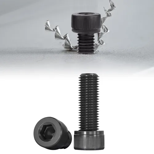 Vista 9 de Tornillos de cabeza hueca M3 x 0.394 pulgadas, tornillo hexagonal de acero de aleación de grado 12.9, acabado de óxido negro, totalmente roscado