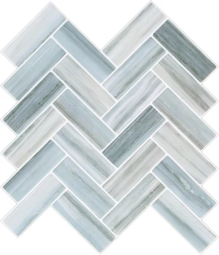 Vista 8 de Tilingview 10 piezas de azulejos de pelar y pegar para salpicaduras de cocina, diseño de tiras, azulejos de vinilo autoadhesivos, adhesivo de pared