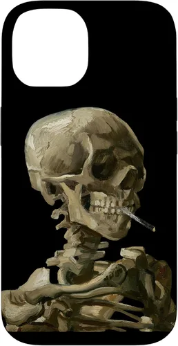 Vista 4 de iPhone 16 Vincent van Gogh Skull of a Skeleton with Burning Cigarette Case