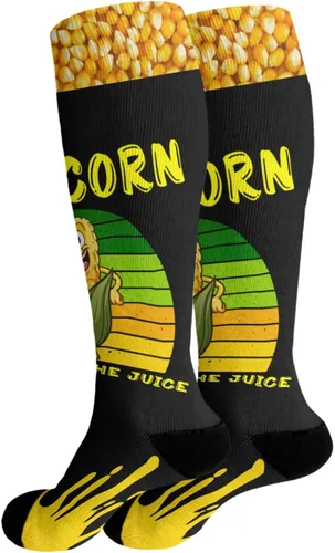Vista 2 de devor Womens Long Socks corn Knee High Sock Youth Long Thigh High Sock Funny it's corn it has the juice Sock