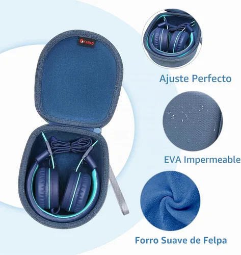 Vista 3 de Funda de auriculares para niños iClever/Noot/Acer, Etc, color azul, solo funda