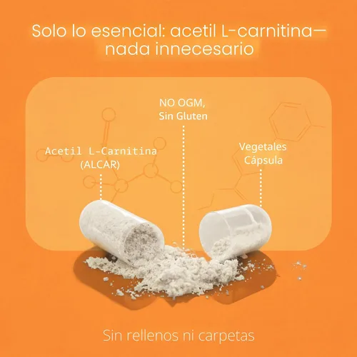 Vista 3 de NaturaLife Labs Acetil L-carnitina (ALCAR) 1500 mg por porción – 100 cápsulas – Sin OMG, sin gluten, vegano