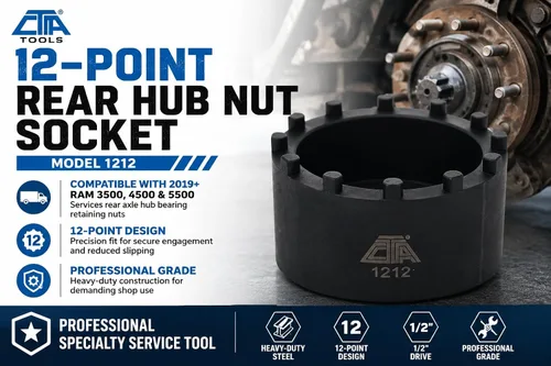 Vista 4 de CTA Tools 1212 Tuerca de eje trasero de 12 puntos compatible con Dodge Ram 3500, 4500 y 5500 (2019 y superiores) Reemplaza a la herramienta
