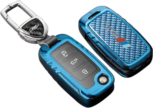 Vista 14 de Funda para llavero BMW con llavero, fibra de carbono real, protección de aleación de zinc, compatible con BMW 1 3 4 5 6 7 Series X1 X3 X4 M5 M6 GT3