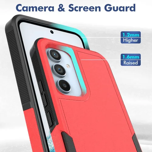 Vista 89 de Jeylly Compatible con Samsung Galaxy A22 5G Funda, Funda Samsung A22 5G con 2pcs protectores de pantalla de vidrio templado