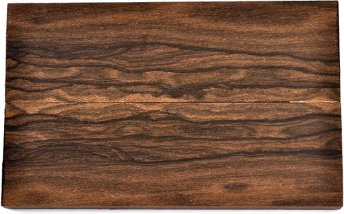 Vista 2 de Ziricote - Bloque de mango de cuchillo de madera (cada pieza es única) 5 x 1-1/2 x 1 pulgada