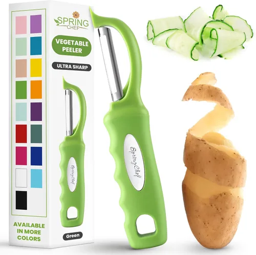 Vista 33 de Spring Chef Pelador de verduras giratorio prémium, color negro