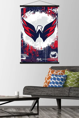 Vista 2 de Trends International NHL Washington Capitals - Maximalist Logo 23 Wall Poster with Magnetic Frame
