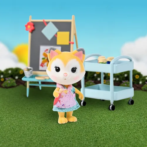 Vista 3 de Sunny Days Entertainment Honey Bee Acres - Pintura y arte de color divertido - Juego de casa de muñecas de 13 piezas con figura exclusiva de zorro